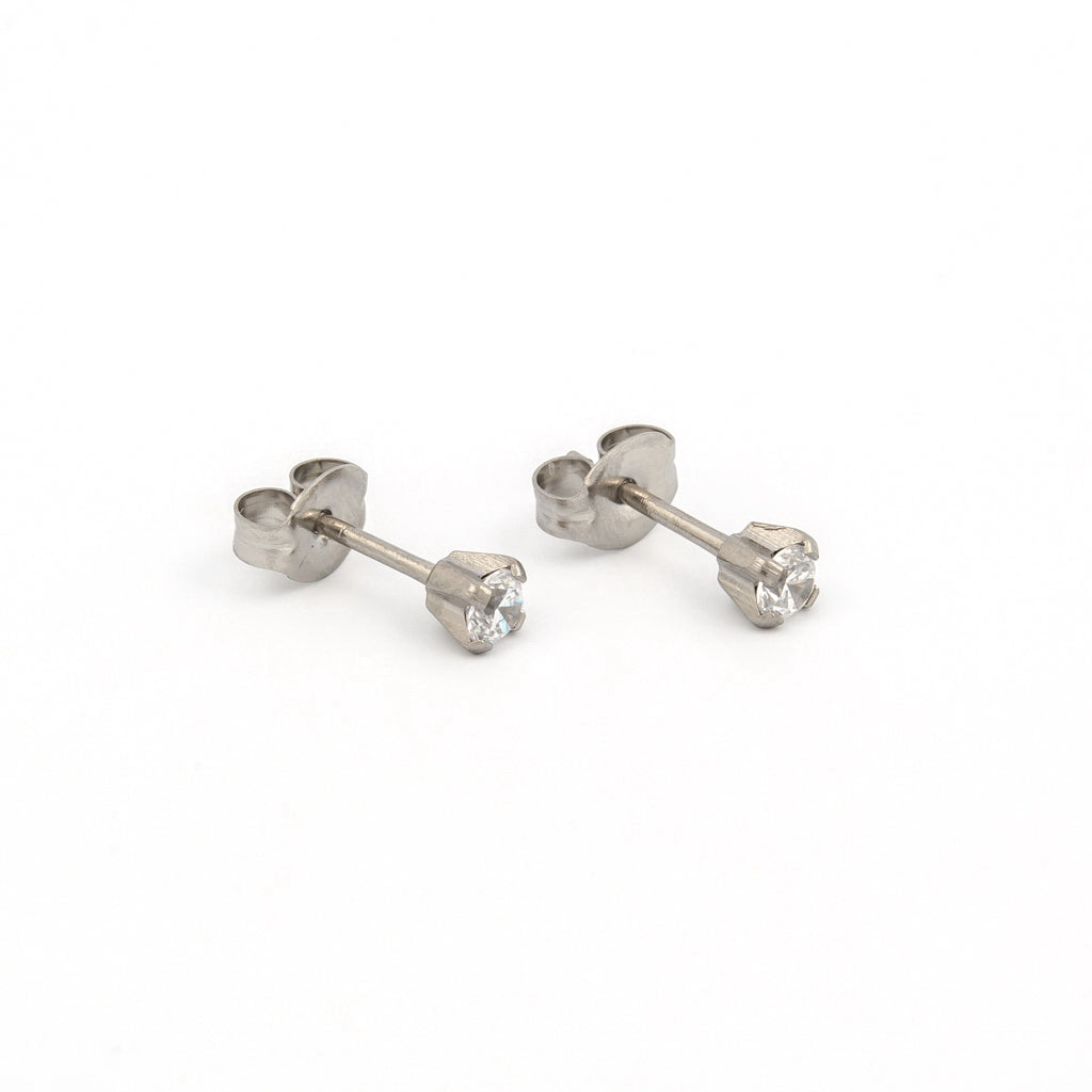 Tiny Tips™ Stainless Steel 3mm Prong-Set Cubic Zirconias
