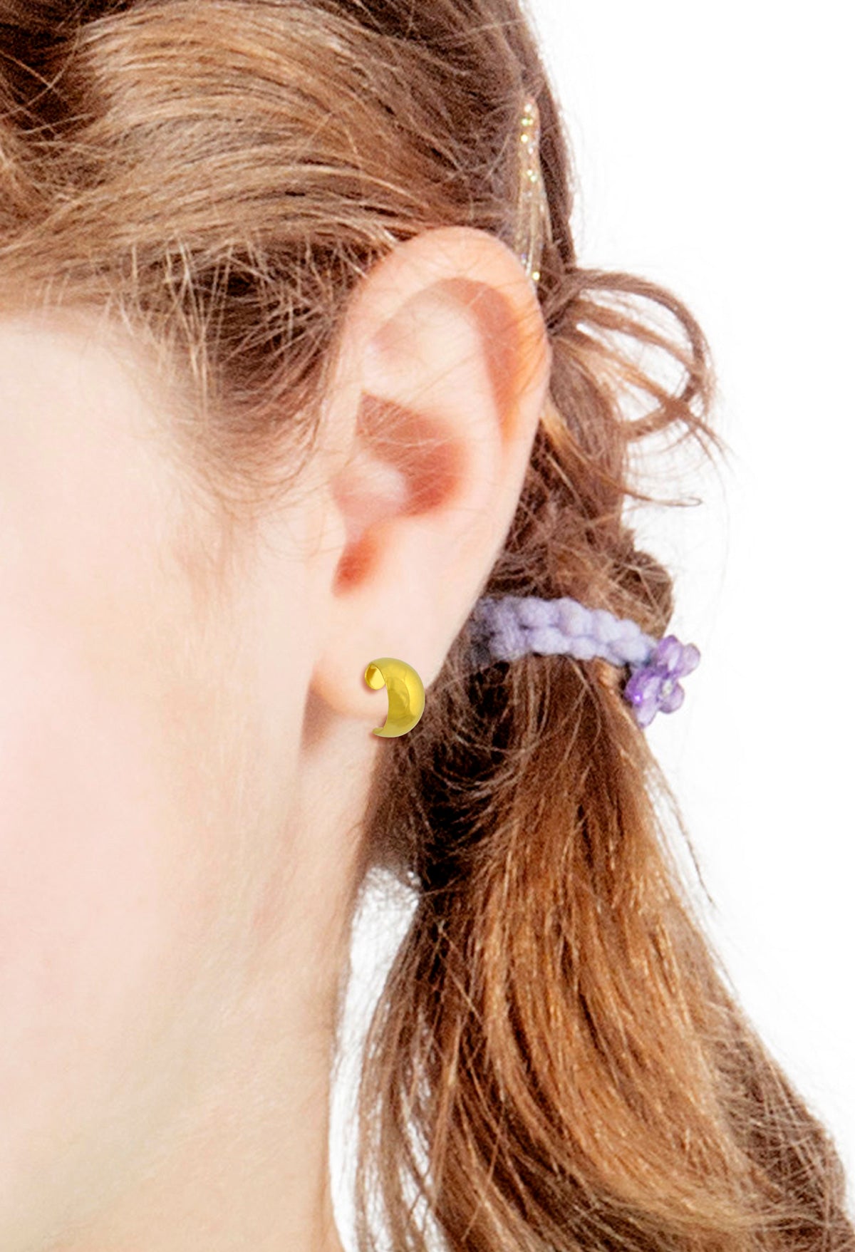 Tiny Tips™ Gold-Plated 3/8″ J Smooth Hoops